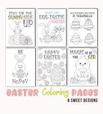 Happy easter sign coloring page. Free Printable Easter Coloring Pages Simply Eggtastic Mindfulmazing