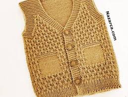 Petekli Erkek Bebek Yelek Orgusu Sesli Aciklamali Nazarca Com Erkek Bebek Baby Knitting Patterns Bebek Yelek