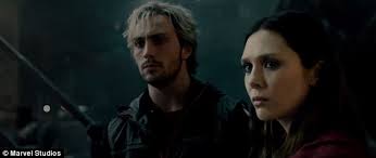 They play twins in avengers: Avengers Age Of Ultron Trailer Features Elizabeth Olsen And Aaron Taylor Johnson Daily Mail Online