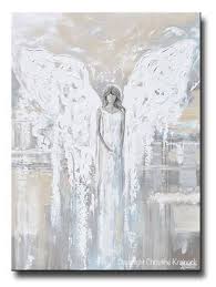 Special Release Giclee Print Abstract Angel Painting Angel Of Love Spiritual Grey Blue Cream Decor Giclee Print Abstract Angel Painting Abstract Art Painting