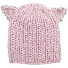 Eugenia Kim Women S Felix Beanie Pink 99 Liked On Polyvore Featuring Accessories Hats Pink Cat Ear Hats Pink Knit Hat Pink Beanies Pink Cat Ear Hat