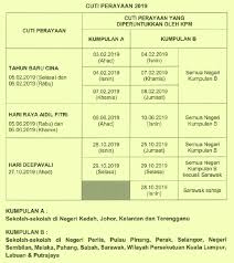Takwim cuti persekolahan sempena perayaan 2020. Kalendar Cuti Perayaan 2019 Oleh Kpm Panduan Semakan Pelajar