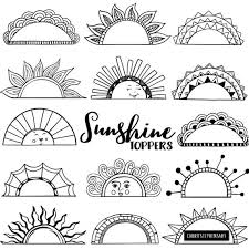 Sunshine sun clip art black and white free clipart images 2. Printable Label Clipart Tabs Art Journal Graphic Border Frame Black Line Art Doodle Summer Sun Happy Face Commercial Use Download By Carriestephensart Catch My Party