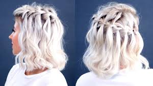 Go for a combover cornrow style with bright curlicue ends. How To Waterfall Braid Short Hair Tutorial Milabu Youtube
