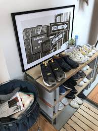 玄関収納を簡単diy shoe rack turntable crosley turntable