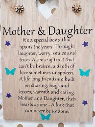 Mother And Daughter Mother S Day Christmas Gift Mum Keepsake Daughter Sign Mum Sign Personalised Gift Best Mum Birthday Gift Daughter Quotes Mother Quotes Family Quotes Parents