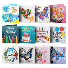 As you can see, you first have to inflate the balloon and then to pop it with the needle that came with the card. 12pcs Diamond Painting Greeting Cards Special Shape Embroidery For Birthday 5d Diy Mosaic Making Greeting Cards Art Craft Gifts Arts Crafts Sewing Mosaic Making Rayvoltbike Com