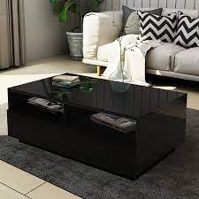 Here, i have listed down the top 10 best the best coffee table with storage also provides you with plenty of space to keep your books 5. New Modern Coffee Table 4 Drawer Storage Shelf High Gloss Furniture Wood Black Crazy Sales