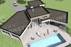 Plan De Maison En U Contemporaine Amazone Ciel Plan Maison En U Maisons En U Plan Maison Contemporaine