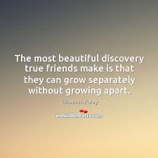 The Most Beautiful Discovery True Friends Make Is That They Can Grow Separately Without Growing Apart Idlehearts