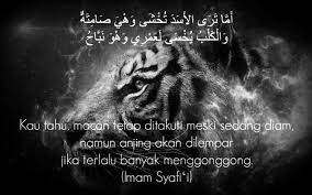 Macan Tetap Ditakuti Meski Sedang Diam Namun Anjing Akan Dilempar Jika Terlalu Byk Menggonggong Imam Syafi I Kata Kata Indah Kata Kata Kutipan