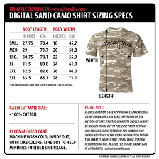 Ironville Size Charts Gym Apparel Measurments Ironville