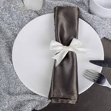 5 Pack 20 X 20 Charcoal Gray Satin Linen Napkins Linen Napkins Napkins Cloth Napkin Folding