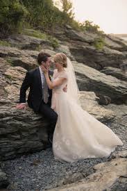 Bride In Peter Langer Wedding Gown With Her Groom At Castle Hill Inn Newport Ri Carla Ten Eyck Castle Hill Inn Wedding Bohemian Wedding Best Wedding Venues