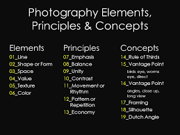 In respect to this, what are the elements of photography? Photography Composition Using The Elements And Principles Of Design Ppt Download