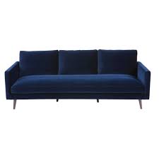 Canape 4 Places En Velours Bleu Nuit Kant Canape Velours Bleu Sofa En Velours Bleu Nuit