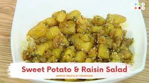 In a large bowl, stir together the mayonnaise and brown sugar. Sweet Potato Raisin Salad Winter Treats Foodfood Youtube