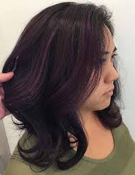 Black hair with purple highlights. 20 Pretty Purple Highlights Ideas For Dark Hair