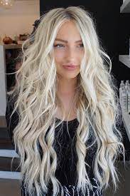 Women S Middle Part Long Wavy Blonde Synthetic Hair Capless Wigs 28 Inches Frontal Hairstyles Platinum Blonde Hair Real Hair Wigs