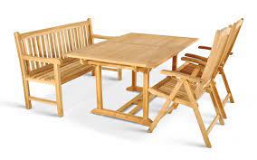 Online kaufen zu günstigen preisen! Sam Gartenmobel Set 4tlg Mit Bank Teak Gartentisch Ausziehbar 150 200 Cm Caracas Solo