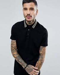 Check spelling or type a new query. Men With Gold Metallic Collar Taping In Black Polo Shirt Wholesale Manufacturer Exporters Textile Fashion Leather Clothing Goods With We Have Provide Customization Brand Your Own