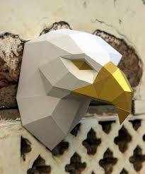 Papercraft 3d Eagle Head Pepakura Pdf Template Low Poly Etsy Paper Sculpture Paper Crafts Bird Illustration
