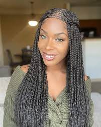 Sensationnel Cloud 9 Swiss Lace Braided Wig Center Part Feed In 28