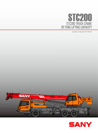 Sany Stc200 20ton Truck Crane Sany Pdf Catalogs