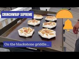 Crunchwrap Supreme On The Blackstone Griddle Youtube Griddle Cooking Recipes Griddle Recipes Blackstone Griddle