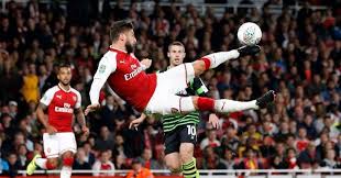 Watch Olivier Giroud S Brilliant Overhead Kick Attempt In Arsenal Win Planet Football