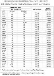 Maybe you would like to learn more about one of these? Jadual Waktu Buka Puasa Dan Imsak Ramadan 2017 Kuala Lumpur Putrajaya Dan Selangor Ayue Idris