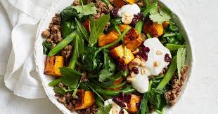 Roast Pumpkin And Spiced Beef Bowl Recipe Spiced Beef Roast Pumpkin Beef Bowls