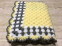Yellow Grey Baby Blanket Yellow Baby Blanket Crochet Baby Baby Blanket Crochet Mint Baby Blanket Crochet