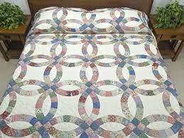 Pink Blue And Multicolor Double Wedding Ring Quilt Ruth Flaud Double Wedding Rings Double Wedding Ring Quilt Wedding Ring Quilt