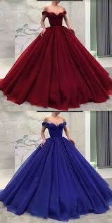Fashionable Poofy Ball Gown Off The Shoulder Prom Dresses Oke58 Ball Gowns Prom Ball Dresses Prom Dresses Modest