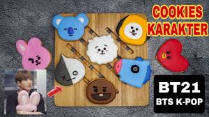 7 cara membuat cookies yang praktis enak, lezat dan gurih. Cara Membuat Kue Cookies Bt21 Bts Dengan Royal Icing Youtube