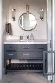 Traditional bathroom with bookshelf mural. Transitional Elegance Guest Bath Transitional Bathroom Los Angeles By John Mcclain Design Houzz