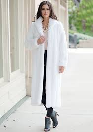 White Mink Signature Full Length Faux Fur Coat Faux Fur Full Length Coat Coat White Fur Jacket