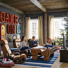 The more puzzles that that you include in your escape room, the trickier it becomes and the longer it will take to. How To Create The Perfect Lounge This Holiday Season Pottery Barn Game Room Basement Game Room Family Boys Game Room