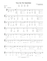 You are my sunshine ukulele tabs. Jimmie Davis You Are My Sunshine From The Daily Ukulele Arr Liz And Jim Beloff Sheet Music Pdf Notes Chords Folk Score Ukulele Download Printable Sku 184078