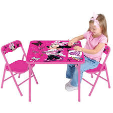 Homestead table and chair set (2 chairs included) your little one will use the homestead kids table and chair set by delta children to play, create and learn. New Disney Pink Minnie Mouse Folding Table Desk Chair Set Girls Kids Toddlers Childrens Folding Table Kids Activity Table Kids Table And Chairs
