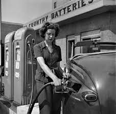 Gasoline Gal Ms Virginia Lively Used To Be A Beauty Operator Today She Works At A Gas Station An Example Of How Women Are Taking Over Jobs In Wartime Once O