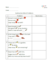 Word problems for grade 4. Simple Subtraction Word Problems Teach On