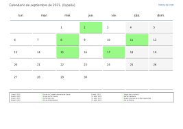 Aquí les dejo los calendarios 2021 para imprimir! Calendario Septiembre 2021 Con Feriados En Espana Imprimir Y Descargar Calendario