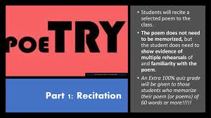 It is not only a great medium for rendering information but children also find poems very delightful. Poetry Out Loud English 1 Ppt Download