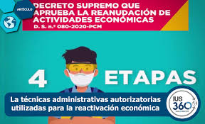 Nuestra estimación es que en la fase 1 nuestra economía está operando al 44 % y lo que queremos es que llegue operar al 72 %, detalló la ministra de estado. La Tecnicas Administrativas Autorizatorias Utilizadas Para La Reactivacion Economica En El Peru Veronica Rojas Ius 360