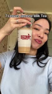 Delicious Jasmine Milk Tea at 7 Leaves Cafe