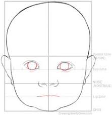 Drawing the baby in three quarter view. Art Drawings Sketches