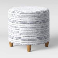Shop online for round & square ottomans, chairs, footstools & storage seating in a variety of colors among the most popular ottomans in the burke décor selection are the rounded, leather designs. Round Woven Ottoman Blue White Threshold Target