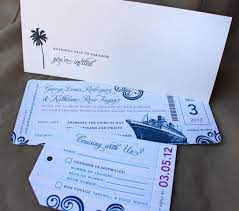 Blue Swirl Cruise Ticket Wedding Invitations By Emdotzee Designs Boarding Pass Wedding Invitation Cruise Wedding Ticket Wedding Invitations